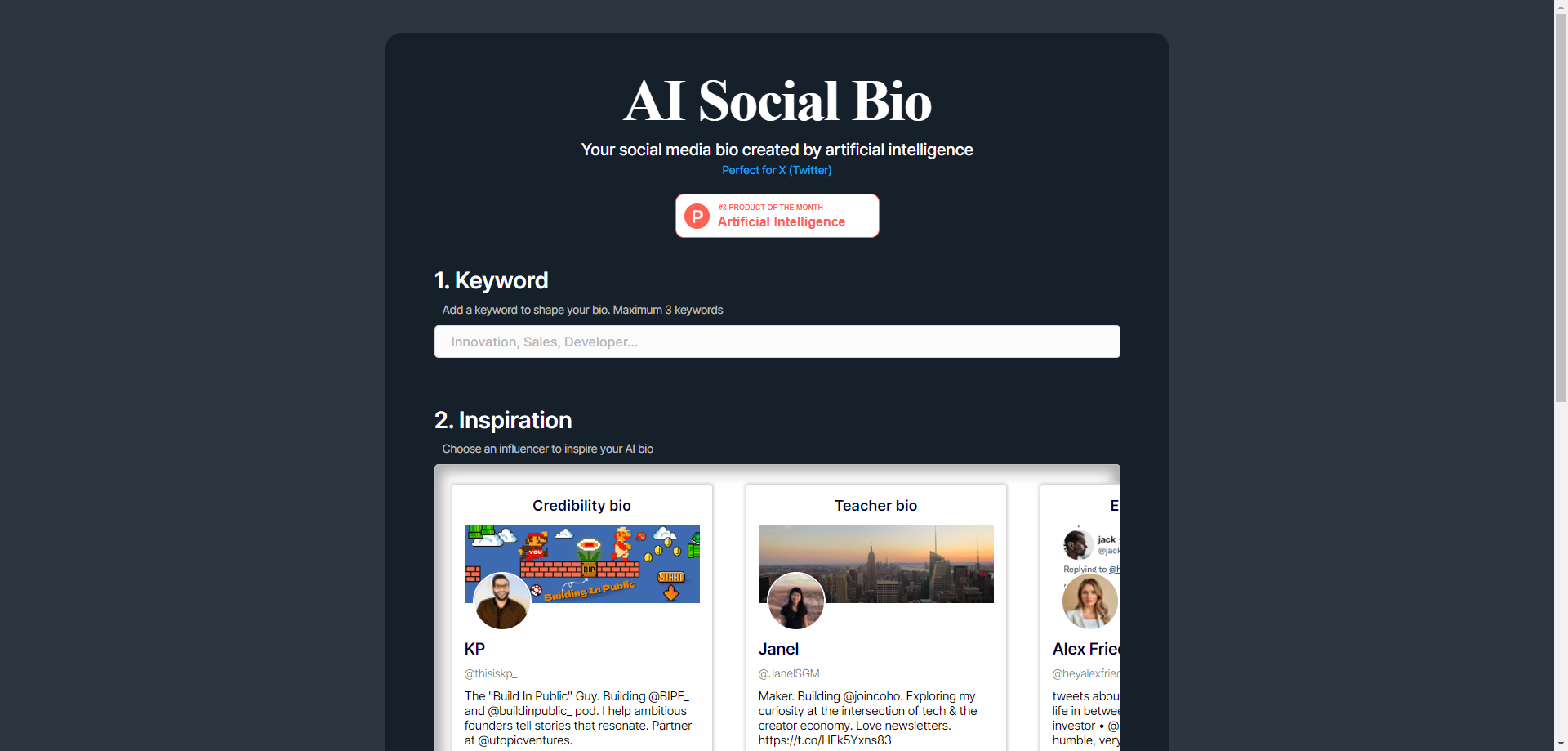 AI Social Bio